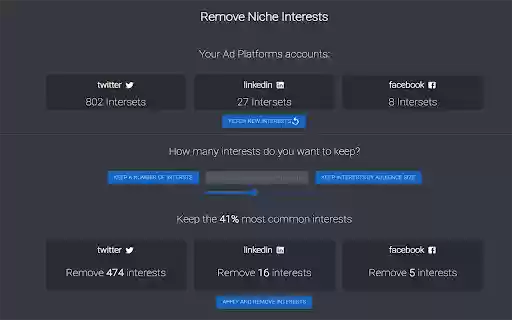 Niche Interest Remover  from Chrome web store to be run with OffiDocs Chromium online