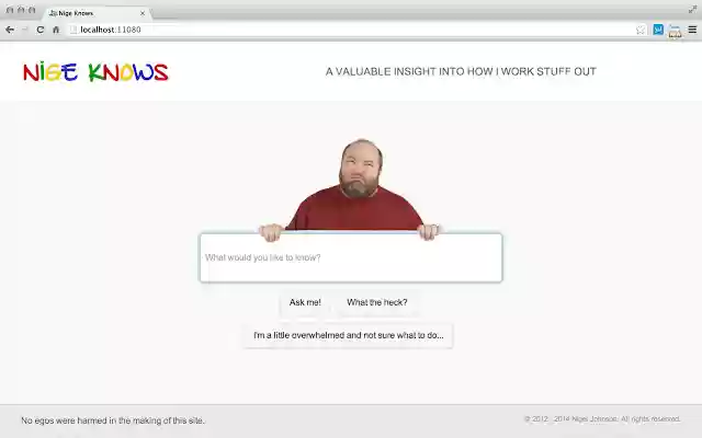 Nige Knows from Chrome web store to be run with OffiDocs Chromium online Nige Knows from Chrome web store to be run with OffiDocs Chromium online