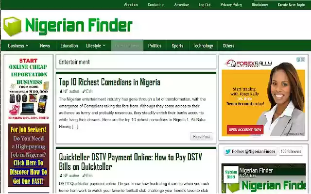 Nigerian Finder din magazinul web Chrome va fi rulat cu OffiDocs Chromium online