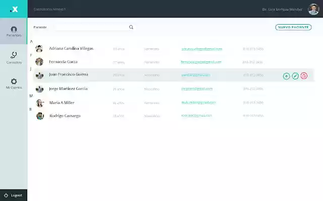 Nimbo X Expediente Clinico  from Chrome web store to be run with OffiDocs Chromium online