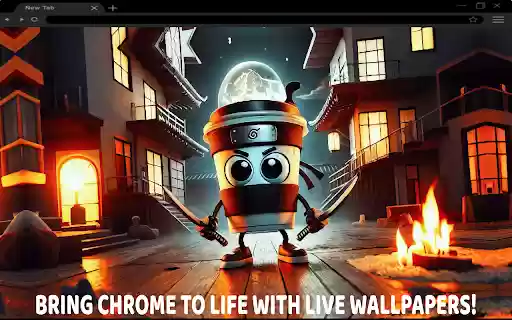 Ninja Coffee Warrior Live Wallpaper  from Chrome web store to be run with OffiDocs Chromium online