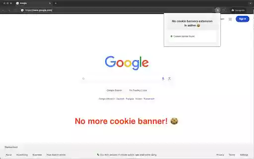 No Cookie Banners  from Chrome web store to be run with OffiDocs Chromium online
