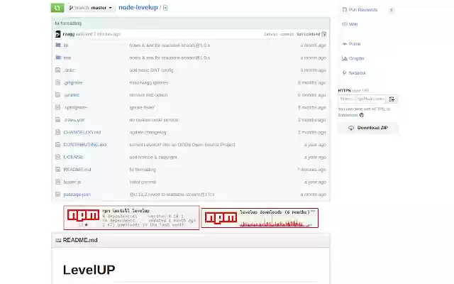 Nodei.co: npm badges for GitHub  from Chrome web store to be run with OffiDocs Chromium online