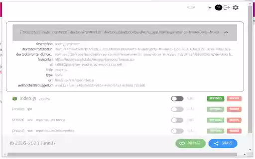 Node Inspector Manager (NIM)  from Chrome web store to be run with OffiDocs Chromium online