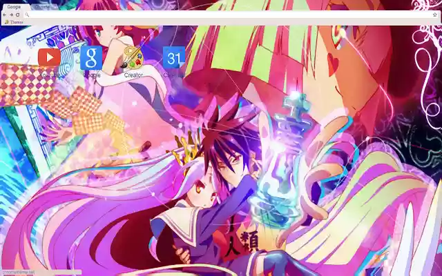 No Game No life Sora Shiro theme 1920x1080  from Chrome web store to be run with OffiDocs Chromium online