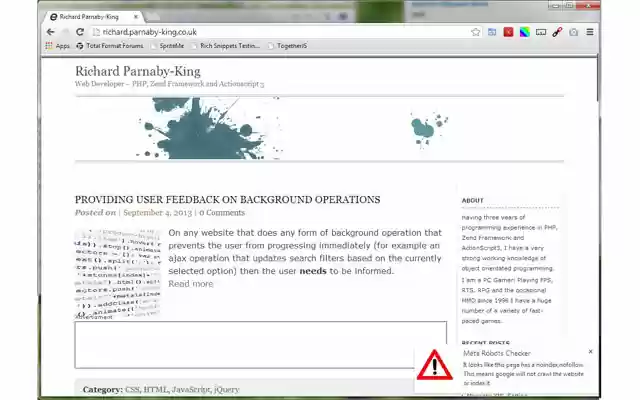 NoIndex,NoFollow Meta Tag Checker  from Chrome web store to be run with OffiDocs Chromium online