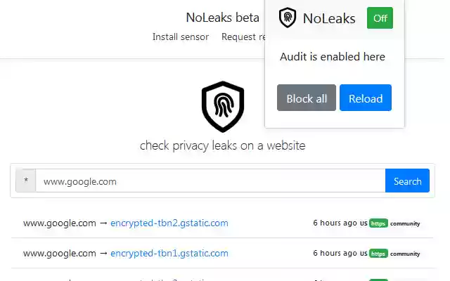 NoLeaks  from Chrome web store to be run with OffiDocs Chromium online