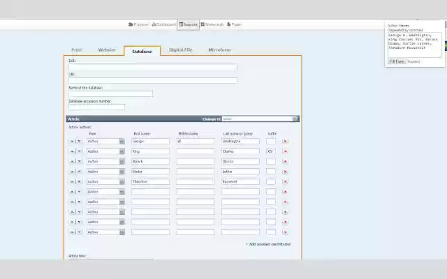 NoodleBib Author Name Filler  from Chrome web store to be run with OffiDocs Chromium online