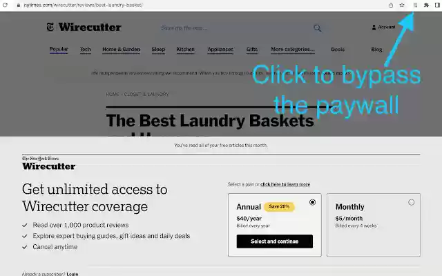 No Paywall  from Chrome web store to be run with OffiDocs Chromium online