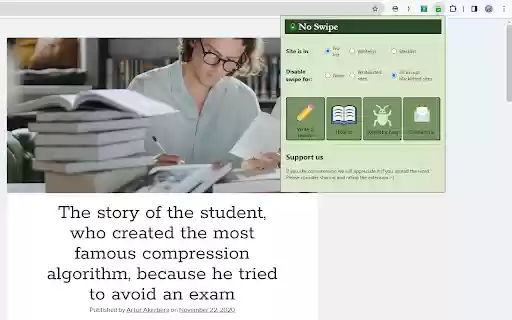 No Swipe Disable Swipe  from Chrome web store to be run with OffiDocs Chromium online