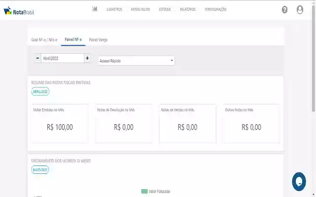Nota Brasil A3  from Chrome web store to be run with OffiDocs Chromium online