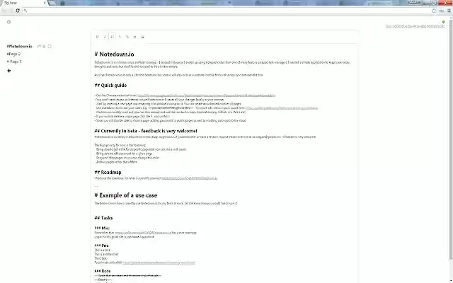Notedown.io BETA  from Chrome web store to be run with OffiDocs Chromium online