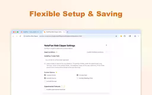 NotePlan Web Clipper  from Chrome web store to be run with OffiDocs Chromium online