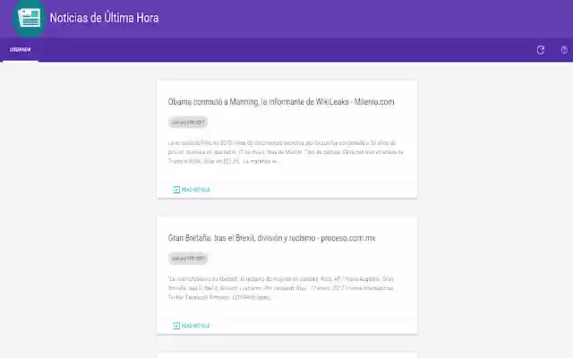 Noticias de Última Hora  from Chrome web store to be run with OffiDocs Chromium online