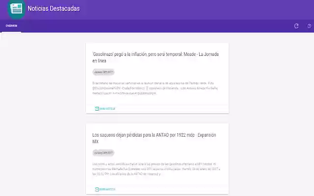 Noticias Destacadas  from Chrome web store to be run with OffiDocs Chromium online
