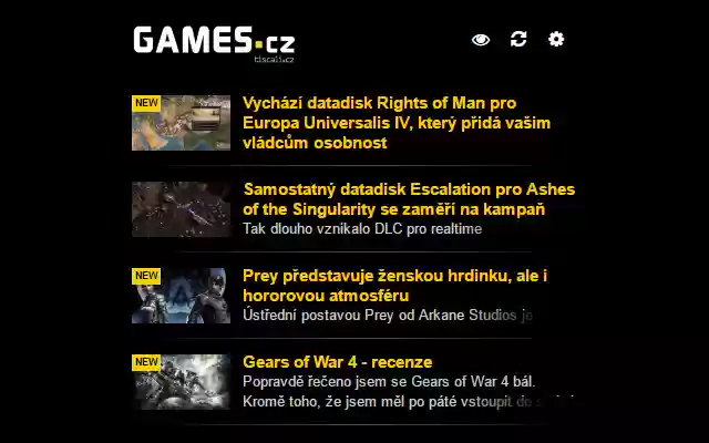 Notifikátor Games.cz  from Chrome web store to be run with OffiDocs Chromium online