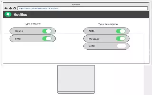 Notifius  from Chrome web store to be run with OffiDocs Chromium online