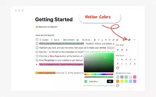 Notion Colors: Customize Colors in Notion  from Chrome web store to be run with OffiDocs Chromium online