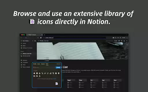 Notionicon  from Chrome web store to be run with OffiDocs Chromium online