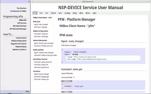 NSP Development Document Center  from Chrome web store to be run with OffiDocs Chromium online