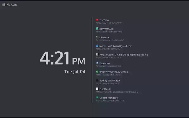 nTabby New Tab Page  from Chrome web store to be run with OffiDocs Chromium online