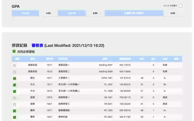 NTU GPA Calculator  from Chrome web store to be run with OffiDocs Chromium online