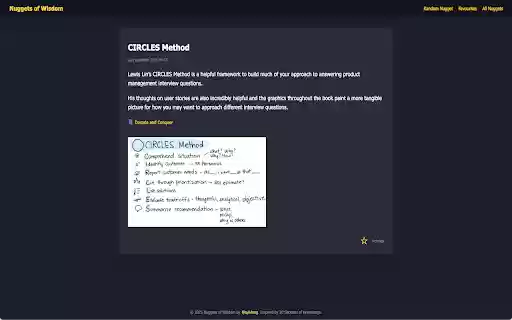 Nuggets of Wisdom  from Chrome web store to be run with OffiDocs Chromium online
