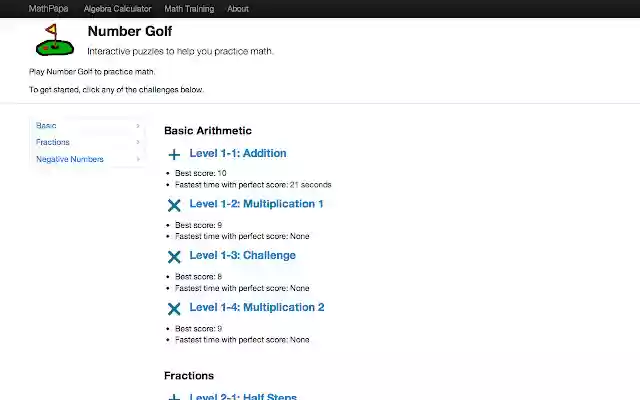 Number Golf  from Chrome web store to be run with OffiDocs Chromium online