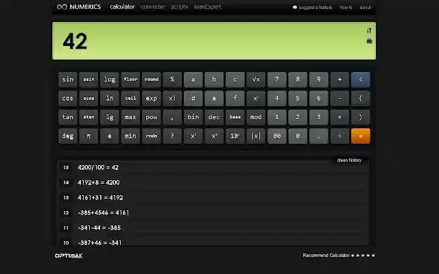 Numerics Calculator Converter from Chrome web store to be run with OffiDocs Chromium online Numerics Calculator Converter from Chrome web store to be run with OffiDocs Chromium online