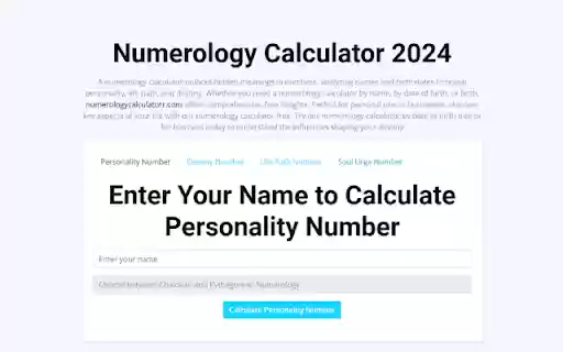 Numerology Calculator 2024  from Chrome web store to be run with OffiDocs Chromium online