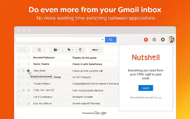 Nutshell CRM for Gmail  from Chrome web store to be run with OffiDocs Chromium online