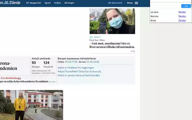 Nyhetsfilter from Chrome web store to be run with OffiDocs Chromium online Nyhetsfilter from Chrome web store to be run with OffiDocs Chromium online