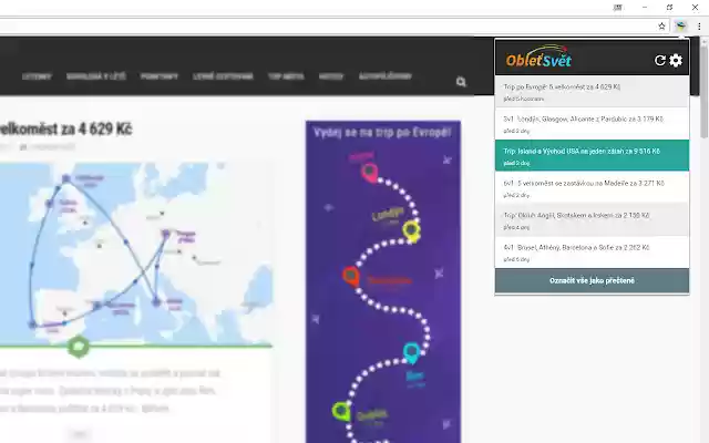 Obleť Svět hlídač akčních letenek from Chrome web store to be run with OffiDocs Chromium online Obleť Svět hlídač akčních letenek from Chrome web store to be run with OffiDocs Chromium online