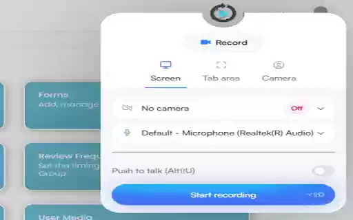 Observic Click here to start recording  from Chrome web store to be run with OffiDocs Chromium online