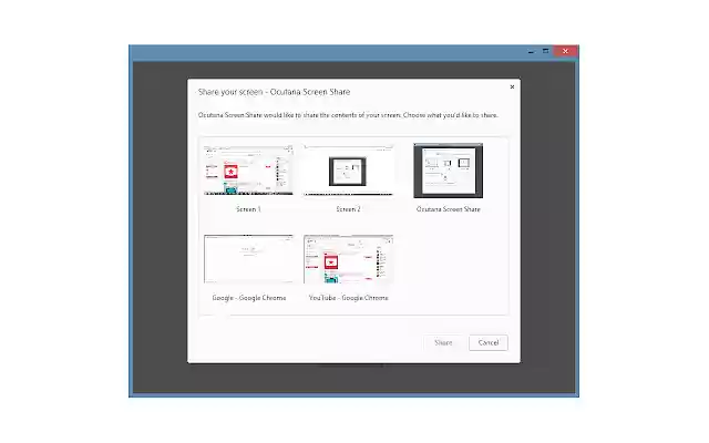 Ocutana Screen Share  from Chrome web store to be run with OffiDocs Chromium online