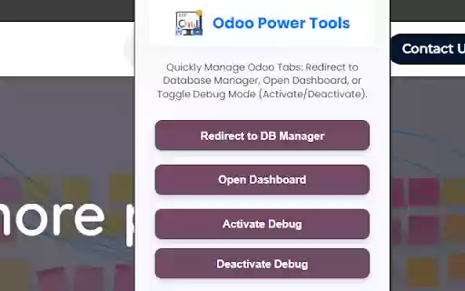 Odoo Power Tools  from Chrome web store to be run with OffiDocs Chromium online