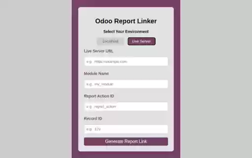 Odoo Report Linker  from Chrome web store to be run with OffiDocs Chromium online