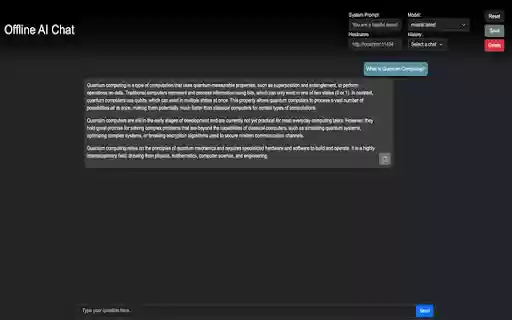 Offline AI Chat (Ollama)  from Chrome web store to be run with OffiDocs Chromium online