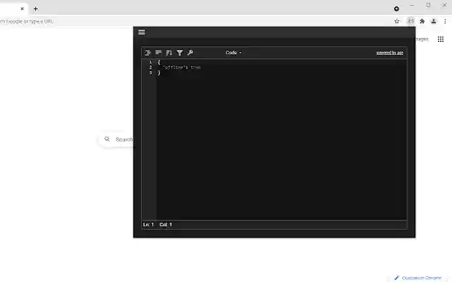 offline json  from Chrome web store to be run with OffiDocs Chromium online