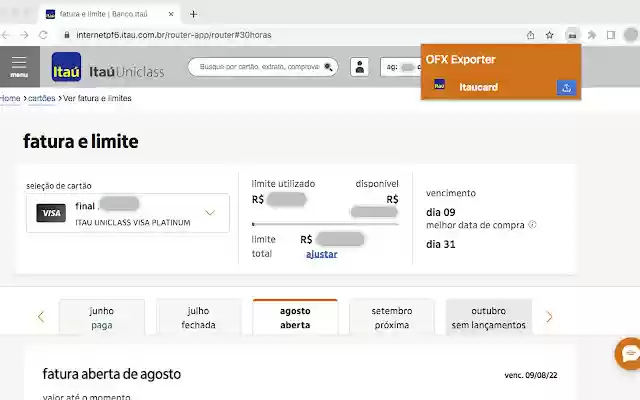 OFX Exporter Brasil  from Chrome web store to be run with OffiDocs Chromium online