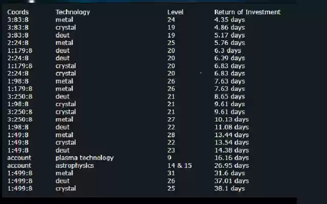 Ogame Calculator  from Chrome web store to be run with OffiDocs Chromium online