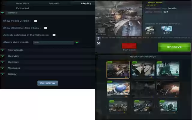 Ogame Mobile  from Chrome web store to be run with OffiDocs Chromium online