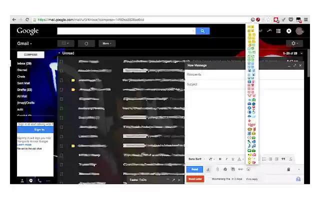 Old Gmail Emoji  from Chrome web store to be run with OffiDocs Chromium online
