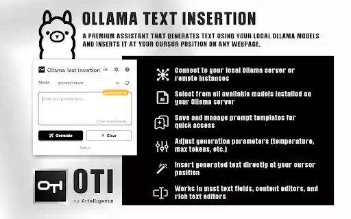 Ollama Text Insertion  from Chrome web store to be run with OffiDocs Chromium online