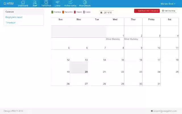 Omega HRM  from Chrome web store to be run with OffiDocs Chromium online