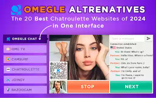 Omegle Alternatives  from Chrome web store to be run with OffiDocs Chromium online