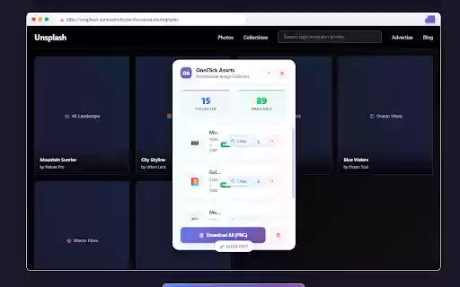 OneClick Assets  from Chrome web store to be run with OffiDocs Chromium online