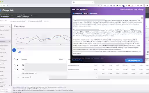 One Click Reports ✍️  from Chrome web store to be run with OffiDocs Chromium online