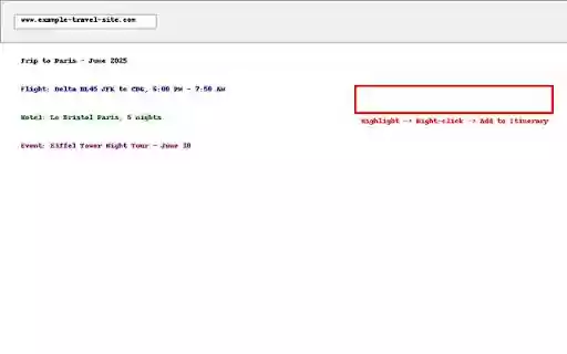 One Click Travel Itinerary Builder  from Chrome web store to be run with OffiDocs Chromium online