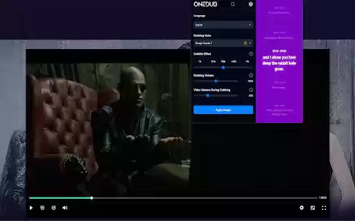 OneDub Movie and Youtube dubbing  from Chrome web store to be run with OffiDocs Chromium online